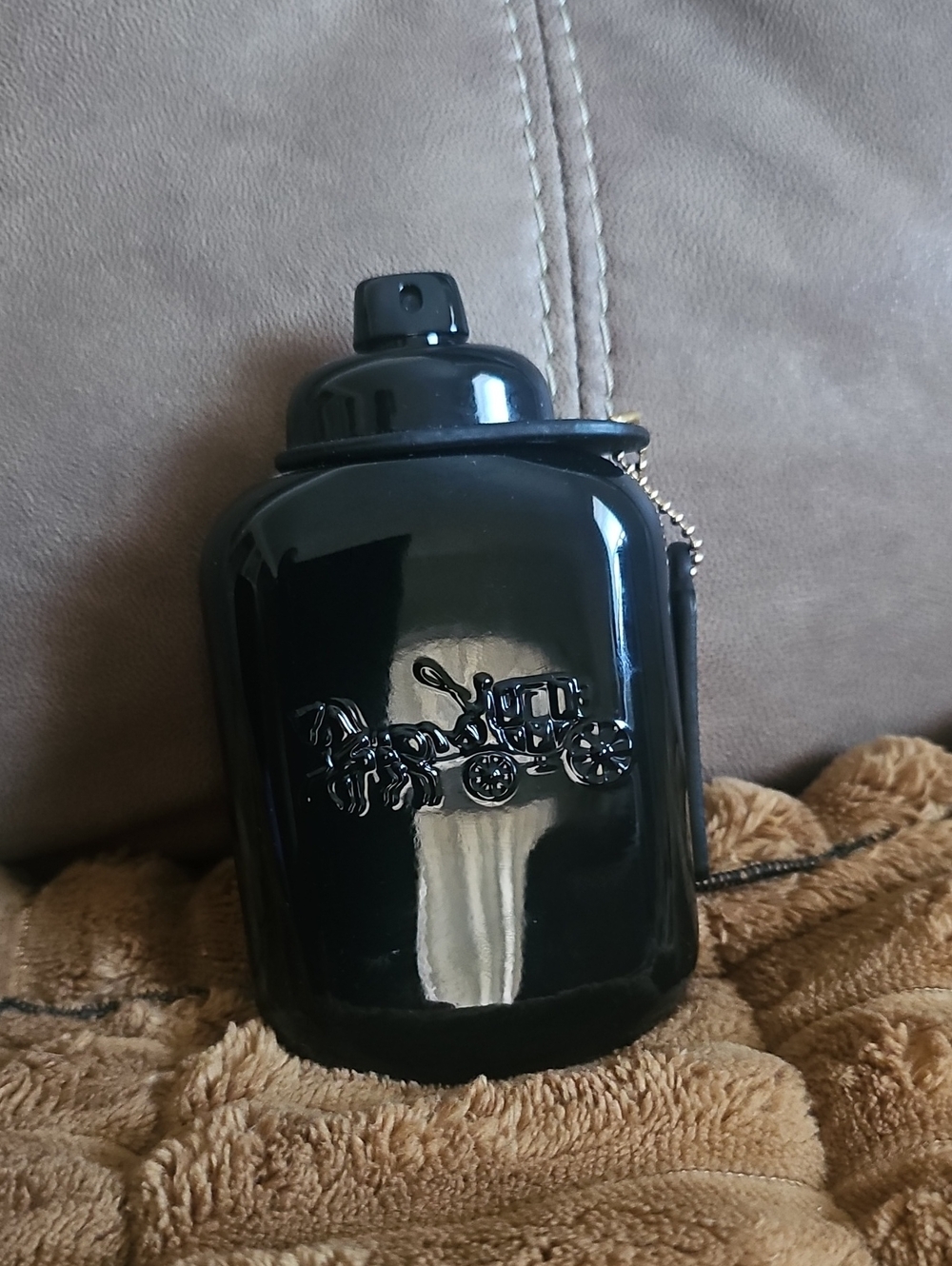 Coach Black Patent Leather Bottle Crossbody with Carriage Emblem